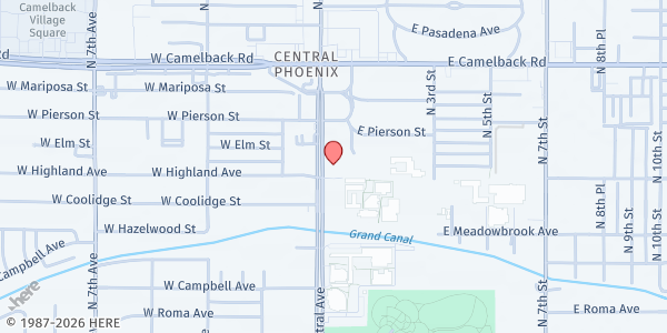 Map showing SVDP St Francis Xavier at 4715 N Central Ave, Phoenix, AZ
