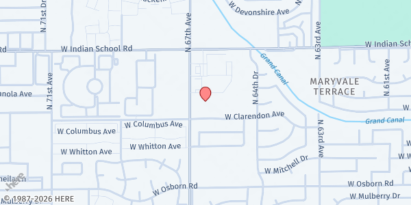 Map showing Valley of the Sun Young Men's Christian Association at 3825 N 67th Ave, Phoenix, AZ