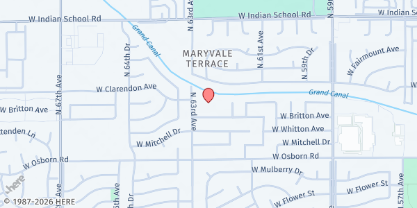 Map showing Victory Collegiate Academy at 3535 N 63rd Ave, Phoenix, AZ