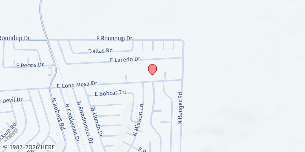 Map showing Yavapai Food Bank Inc at 8866 E. Long Mesa Dr., Prescott Valley, AZ