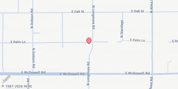 Map showing Salt River Pima Maricopa Indian Community Food Distribution at 1952 N. Longmore Rd., Salt River, AZ
