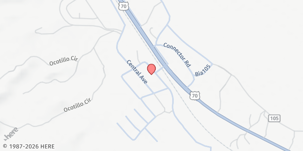 Map showing Bylas Food Distribution at Rainbow City Cir #2, San Carlos, AZ