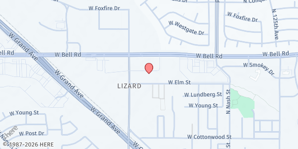 Map showing St. Mary's Food Bank - Surprise Neighborhood Food Center at 13050 W. Elm St., Surprise, AZ