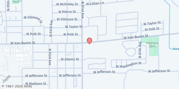 Map showing City of Tolleson CAP at 9055 W Van Buren St, Tolleson, AZ