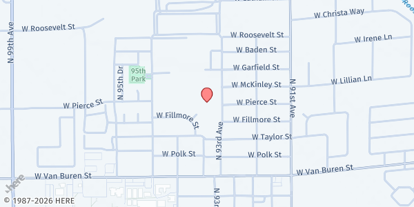 Map showing SVDP Blessed Sacrament at 512 N 93rd Ave, Tolleson, AZ