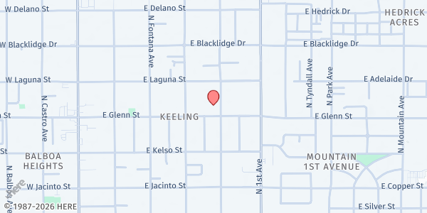 Map showing Amphi Family Resource Center at 435 E Glenn St, Tucson, AZ