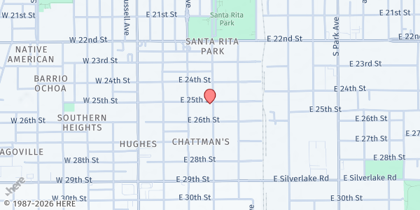 Map showing Casa Maria Soup Kitchen at 352 E. 25th St., Tucson, AZ