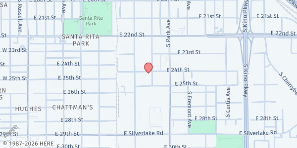 Map showing Church On The Street - Tyndall at 1402 S Tyndall Ave, Tucson, AZ