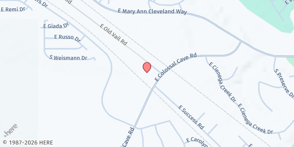 Map showing Greater Vail Community Resources at 13105 E. Colossal Cave Rd., Tucson, AZ