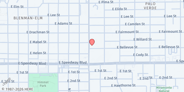 Map showing Hope Inc at 1200 N Country Club Rd, Tucson, AZ