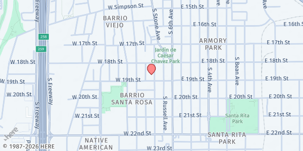 Map showing Pio Decimo Center at 848 S. 7th Ave., Tucson, AZ