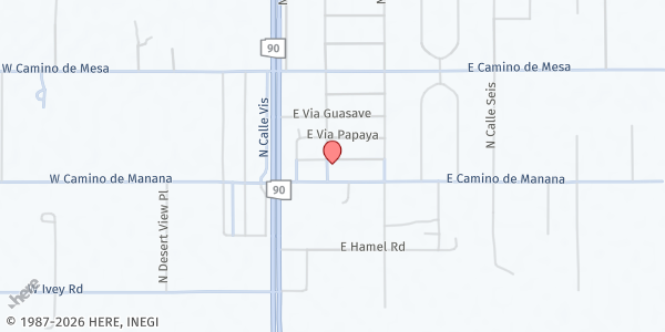 Map showing Whetstone Mobile Distribution Site at 2424 N. Calle Segundo, Whetstone, AZ