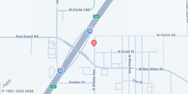 Map showing Willcox Distribution (CFB) at 931 N. Bisbee Ave., Willcox, AZ