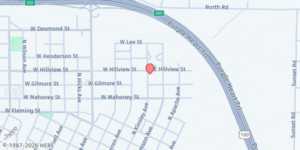 Map showing Winslow Rotary Club at 101 E Hillview St, Winslow, AZ