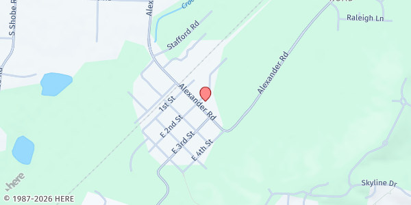 Map showing Alexander First Baptist Church at 15320 Alexander Rd., Alexander, AR