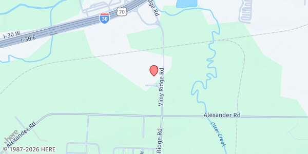 Map showing Christ Church at 11800 Vimy Ridge Rd., Alexander, AR