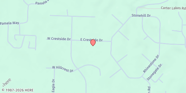 Map showing Pilgrimage Church of Deliverance at 201 E. Crestside Dr., Alexander, AR