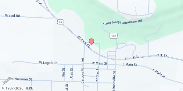 Map showing Altus City Hall at 316 W. Park St., Altus, AR