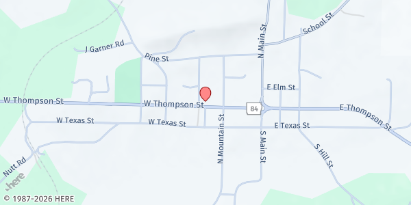 Map showing Amity Methodist Church at 373 W Thompson St, Amity, AR