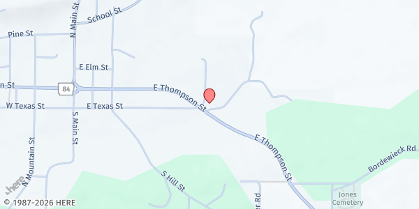 Map showing Hope and Harvest Food Pantry at 606 Crawford Wilson Road, Amity, AR