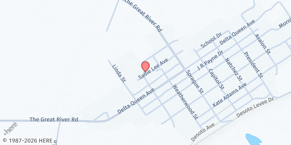 Map showing Arkansas City Baptist Church at 703 Robert S. Moore Ave, Arkansas City, AR