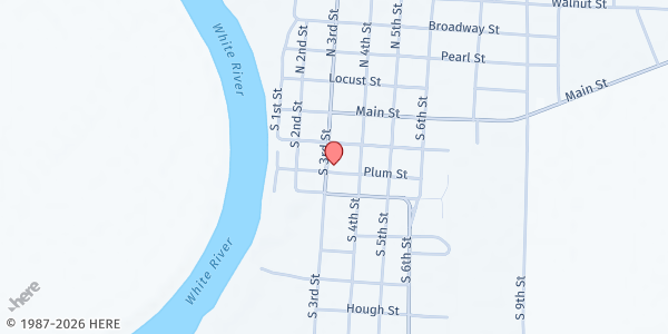 Map showing Augusta First United Methodist Church at 305 S 3rd St, Augusta, AR