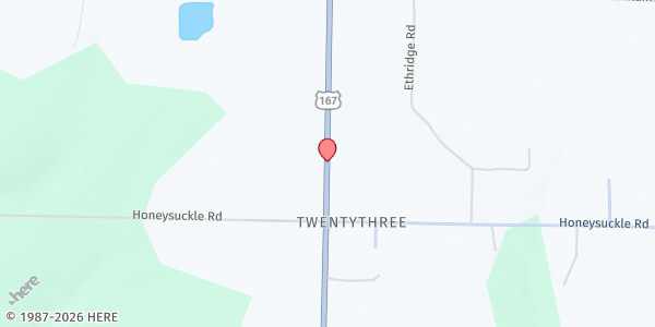 Map showing New Bethel General Baptist Church at 739 US-167, Bald Knob, AR