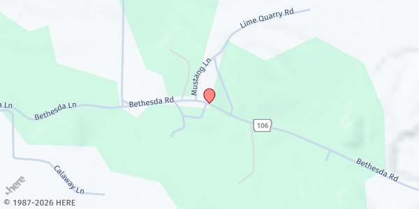 Map showing Pilgrims Rest Baptist Church at 2935 Bethesda Rd., Batesville, AR