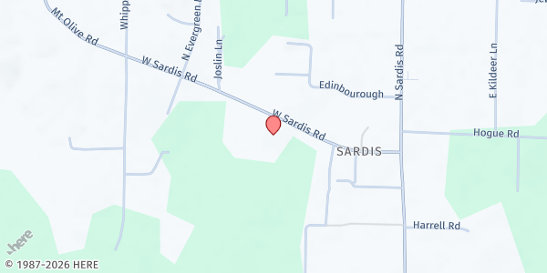 Map showing Sardis UMC Backpack at 10715 W. Sardis Rd., Bauxite, AR