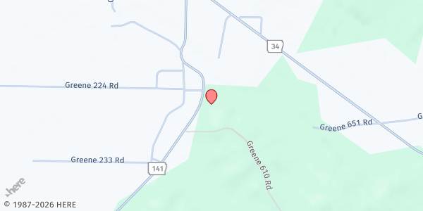 Map showing Beech Grove Baptist Church at 8900 AR 141, Beech Grove, AR