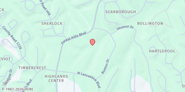 Map showing Oasis Food Pantry - Village Bible Church at 1591 Forrest Hills Blvd., Bella Vista, AR