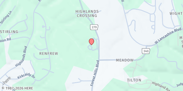 Map showing Shepherds Food Pantry at 1990 Forest Hills Blvd., Bella Vista, AR