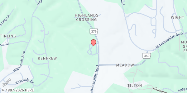 Map showing Shepherds Food Pantry - Bella Vista Lutheran Church at 1990 Forest Hills Blvd, Bella Vista, AR