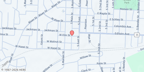 Map showing Churches Joint Council On Human Needs - Benton at 103 E. Elm St., Benton, AR