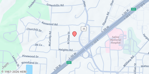 Map showing Grace Point Church of Benton at 1206 AR-35, Benton, AR