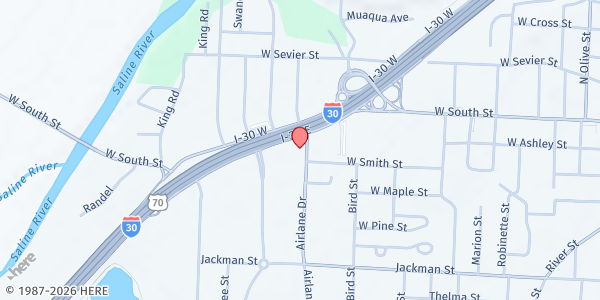 Map showing Holland Chapel Baptist Church at 15523 I-30, Benton, AR