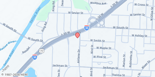 Map showing Holland Chapel Baptist Church at 15523 Interstate 30, Benton, AR