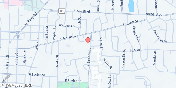 Map showing Parkview United Methodist Church at 514 N. Border St., Benton, AR