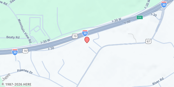 Map showing Victory Baptist Church at 5386 US-67, Benton, AR