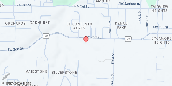 Map showing Bentonville Islamic Center at 1801 SW. 2nd St., Bentonville, AR