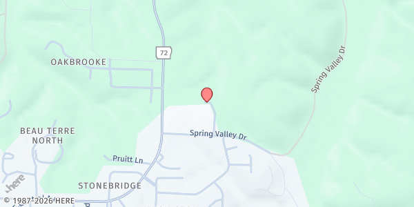 Map showing Eastside Assembly of God at 9559 AR-72, Bentonville, AR
