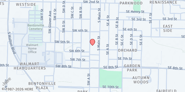 Map showing For The Love - Bentonville at 306 SW. A St., Bentonville, AR