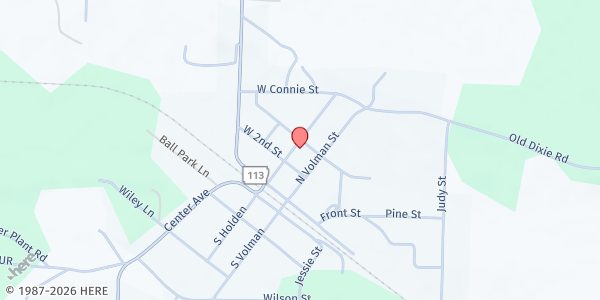 Map showing Bigelow Baptist Church at 220 Holden, Bigelow, AR