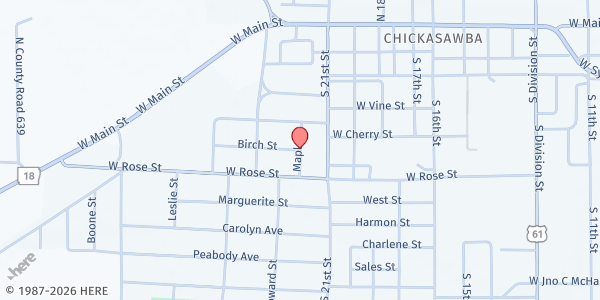 Map showing Blytheville Community Samaritan Ministry at 534 Maple Street, Blytheville, AR