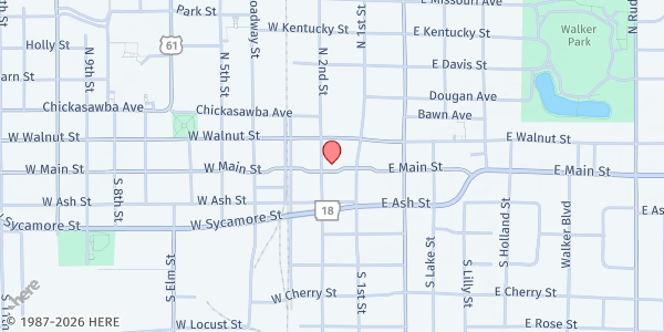 Map showing Blytheville-Gosnell Area Food Pantry at 122 W Main St, Blytheville, AR
