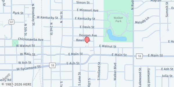 Map showing Mississippi County Union Mission at 400 E Walnut St, Blytheville, AR