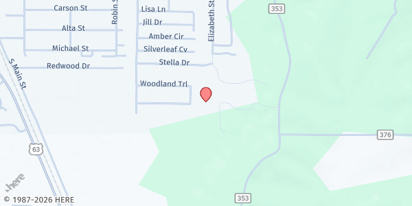 Map showing Open-Door Baptist Mission at 2104 Co Rd 353, Bono, AR