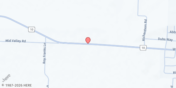 Map showing Booneville First United Pentecostal Church at 1867 AR-10, Booneville, AR