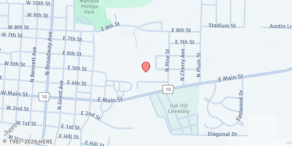 Map showing Booneville Logan County Senior Center at 545 Heritage Dr., Booneville, AR