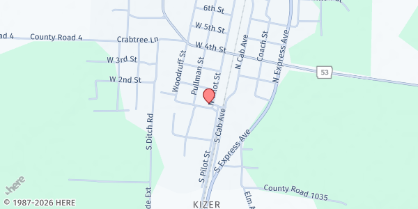 Map showing Bradley Methodist Church at 103 N. Pilot St., Bradley, AR